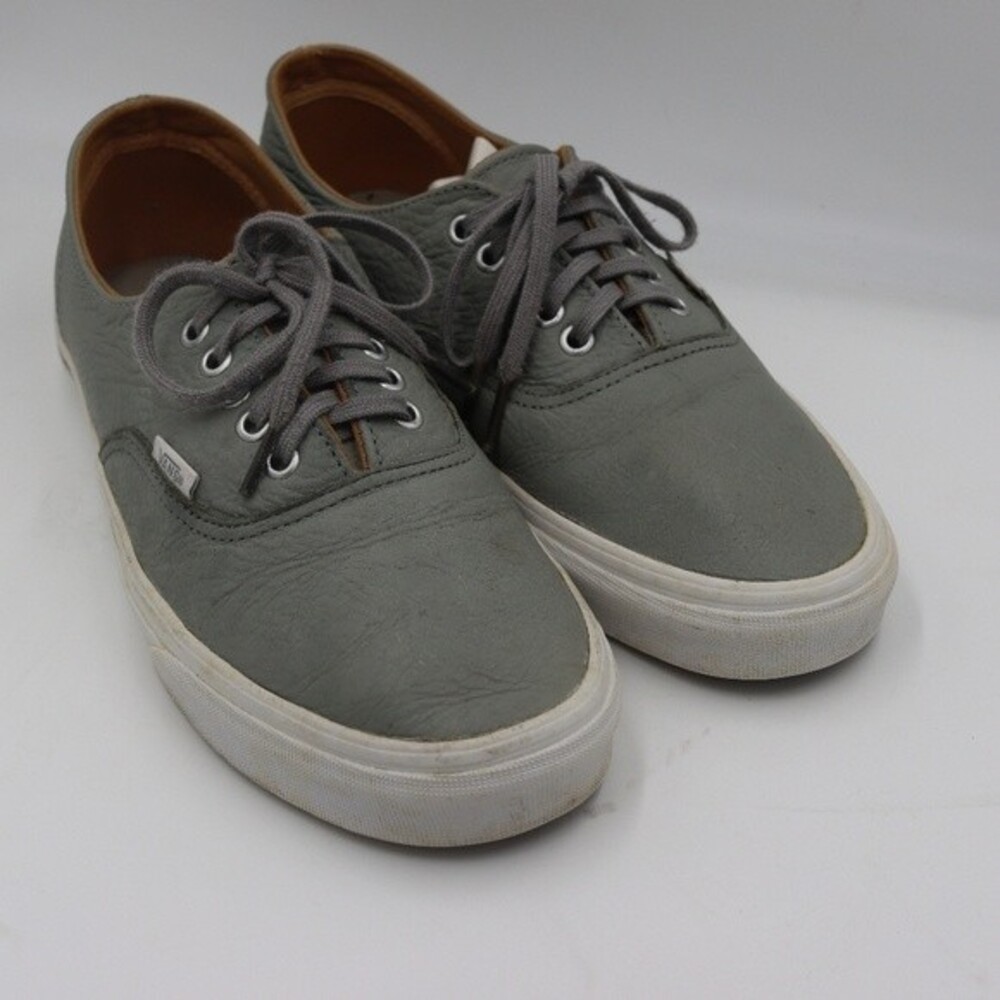 Vintage Vans 90s Gray Leather Flat Sneakers Mens  9 Womens 11